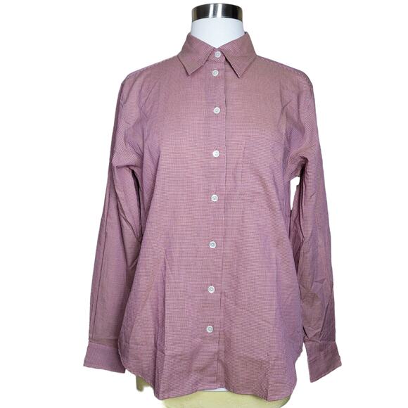 NWT Talbots Women's Red Plaid Relaxed Fit Classic Button Up Shirt Soft Size 6 - Picture 1 of 11